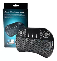 Mini Teclado Sem Fio Tv Box E Smart Tv Iluminado Com Led Cor Do Mouse Preto Cor Do Teclado Preto