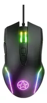 Mouse De Juego Ergonomico Led Rgb Raton Usb 7200dpi Negro Gamer