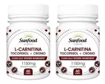  Kit 2 Un - L Carnitina Tocofenol + Cromo - 60 Caps Sunfood