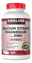 Vitamina Citrato Calcio Magnesio Zinc Kirkland 500 Tab