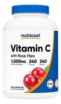 Vitamina C 1000 Mg Con Rosa Mosqueta 25 Mg Con 240 Capsulas Sabor Sin Sabor