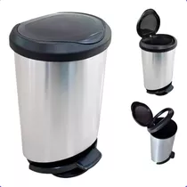 Cesto Lixo Lixeira 45l Pedal Banheiro Cor Inox