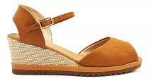 Sandália Bebecê Espadrile Anabela Camurça Castanha T5874-691