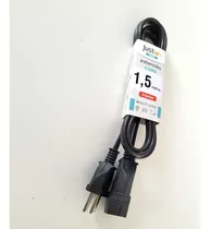 Extensão Elétrica Cabo Pp 2p+t 10a 1,5 Metros Preta Multiuso Cor Preto 127v/220v