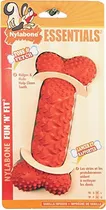 Nylabone 491.551 Fun N Fit Rubber Trenzada Bone, Mediana, 1p