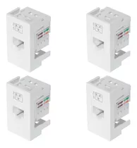 4un Módulo Tomada Rede Rj45 5e 8v Blanc+ Evidence Fame