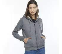 Campera Mujer Canguro Frisa Invierno Cierre Capucha Importad