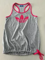 adidas Originals Remera Musculosa Ajustable Gris Fucsia