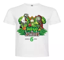 Polera Plantas Vs Zombies Cumpleaños Personalizada Niños 