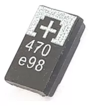 Capacitor De Tântalo Smd 470uf 2.5v Kit C/ 10 Pçs