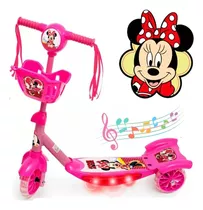 Patinete Infantil Minnie C/ Musica Cesto E Luzes 