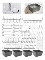 Kit Ganchos 80 Pcs Para Panel Ranurado Perforado Ganchera