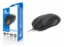 Mouse Optico De Cable Ambidiestro Xtech Xtm165 Negro Dpi1000