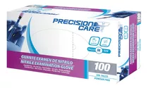 Guantes Descartables Precision Care Examen Color Azul Talle S De Nitrilo X 100 Unidades