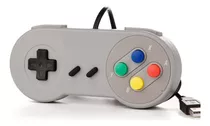 Controle Joystick Super Nintendo Snes Cinza Usb Pc Notebook