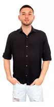 Customs Ba Camisa Hombre Floreada Manga Larga Informal D