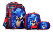 Kit Mochila Escolar Infantil Sonic Volta As Aulas 2024