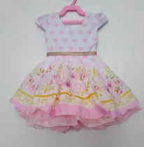 Vestido Conjunto Social Roupa Infantil Rosa Princesa 