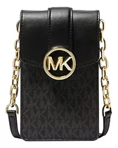 Bolsa Celular  Michael Kors Crossbody Black Herraje Dorado 