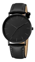 Reloj Hombre Negro Elegante Cuero