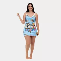 Camisola Feminina Curta Com Alça Estampa Desenho Personagem