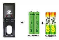 Pilas Baterías Aa/aaa Recargables + Cargador Gp
