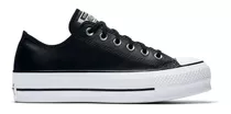 Zapatilla Converse Chuck Taylor Plataforma Cuero Mujer Negro