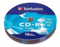 Disco Compacto Verbatim Cd-r 700mb 80min 52x C/10 Pz 962 /vc