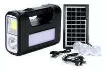Kit Placa Solar Com Bateria 3 Lâmpadas Led Lanterna Controle