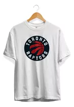 Remera Basket Nba Toronto Raptors Blanca Logo Completo