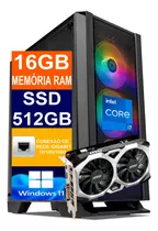 Tech Power Desktop Intel Core I7  Memória 16gb Ssd 512gb M2 Gtx 1650 4gb