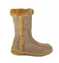 Botas De Gamuza Mujer Forradas En Piel Goma Crepe