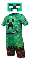 Fantasia Minecraft Infantil Com Máscara Envio Já