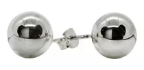 Aros Bolita Pelotitas Para Dama 10 Mm Plata Italiana Ley 925