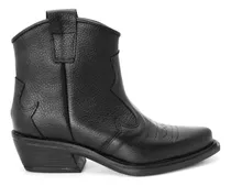 Bota Texana Cuero Negro Art 2021 Venena Zapatos