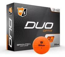 Pelotas Bolas De Golf Wilson Duo Optix 12 Unidades Color Naranja