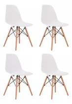 Set 4 Sillas Eames Dsw Clasicas Blancas Muebles Metinca