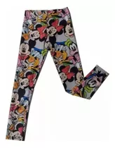 Calza Leggins Nena Lycra Premium Con Barbijo Mickey Mouse