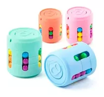 Fidget Toy Latinha Quebra Cabeça Giratória Cubo Anti Stress Cor Azul