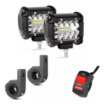 Par Faros Auxiliar Led 60w Cree Moto + Soporte + Switch- Xp