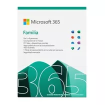 Microsoft 365 Familia 5 Dispositivos 1 Año, Producto Digital