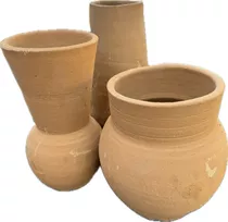 Oferta Juego 3 Jarrones De Barro Manchados Centros De Mesa