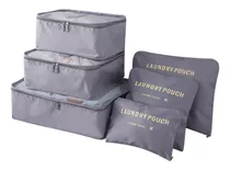 Set De 6 Bolsa Organizadora De Equipaje De Viaje Gris