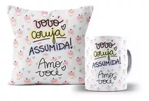 Almofada +caneca Personalizada Presente Dia Dos Avós Vovo Vo Cor Colorido Desenho Do Tecido 46-vovó Coruja Assumida