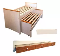 Cama Nido 1 Plaza Con Guarda Almohadas Y 3 Cajones Bajo Cama