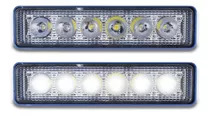 Par Faros 6 Led Barra 18w Auxiliar Fijo  Estrobo