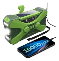 Radio De Emergencia De 10000mah, Manivela Solar Con Cargador