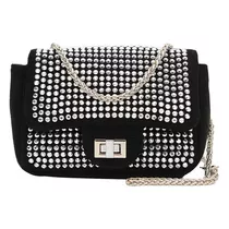 Mini Bag Cartera Importada Bandolera Brillos Strass Mujer 