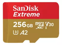 Cartão Memória Micro Sd Sandisk 256gb Microsd Extreme 190mbs