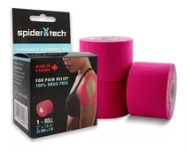 Vendaje Neuromuscular Rollo 5m X 5cm Spidertech Kinesiotape Color Rosa